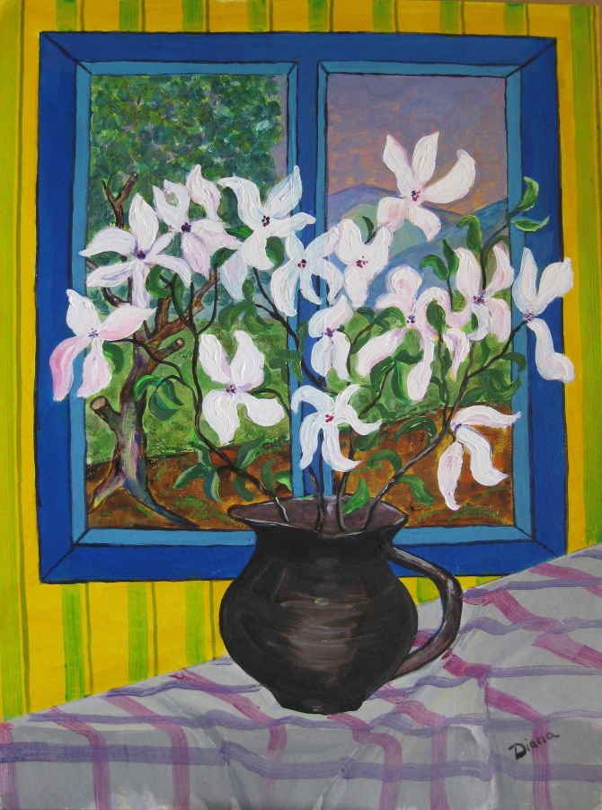 BN 2343, Diana Gier, Titel MAGNOLIEN, Acryl auf Papier, 42 x 60